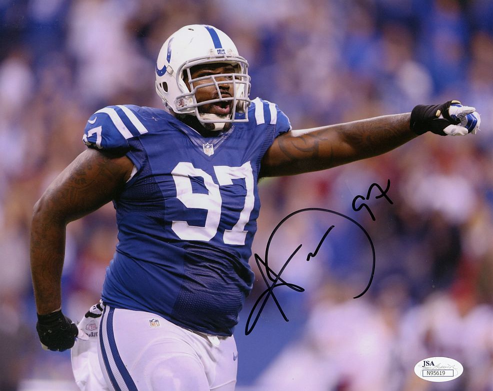 Arthur Jones Signed AUTO 8x10 Photo Super Bowl XLVII member Colts Ravens D.2025 JSA COA