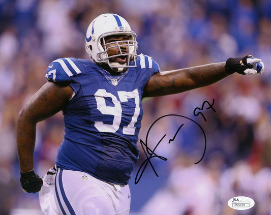 Arthur Jones Signed AUTO 8x10 Photo Super Bowl XLVII member Colts Ravens D.2025 JSA COA