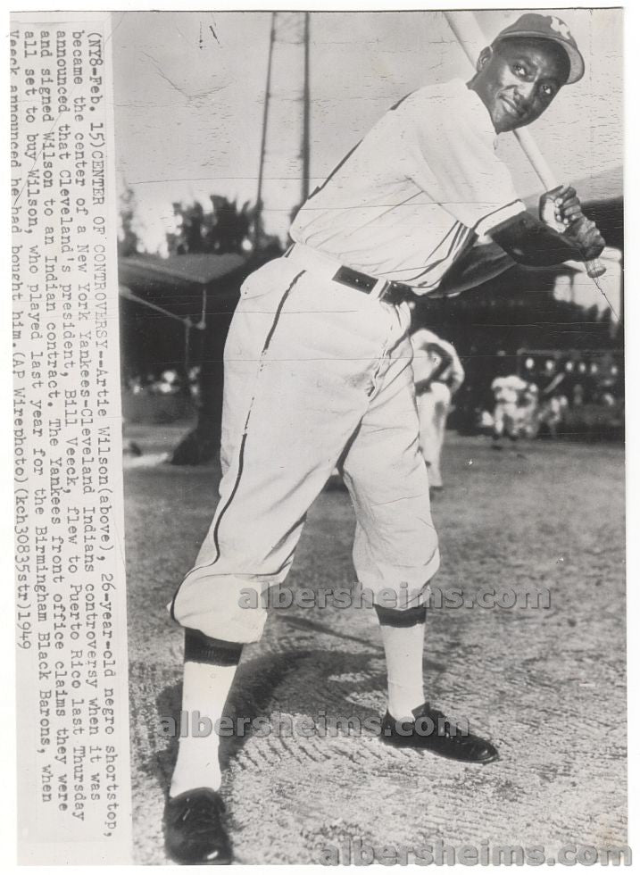 1949 Artie Wilson Birmingham Black Barons Negro League Star Original Press Photo