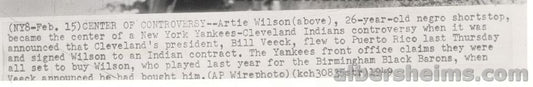 1949 Artie Wilson Birmingham Black Barons Negro League Star Original Press Photo