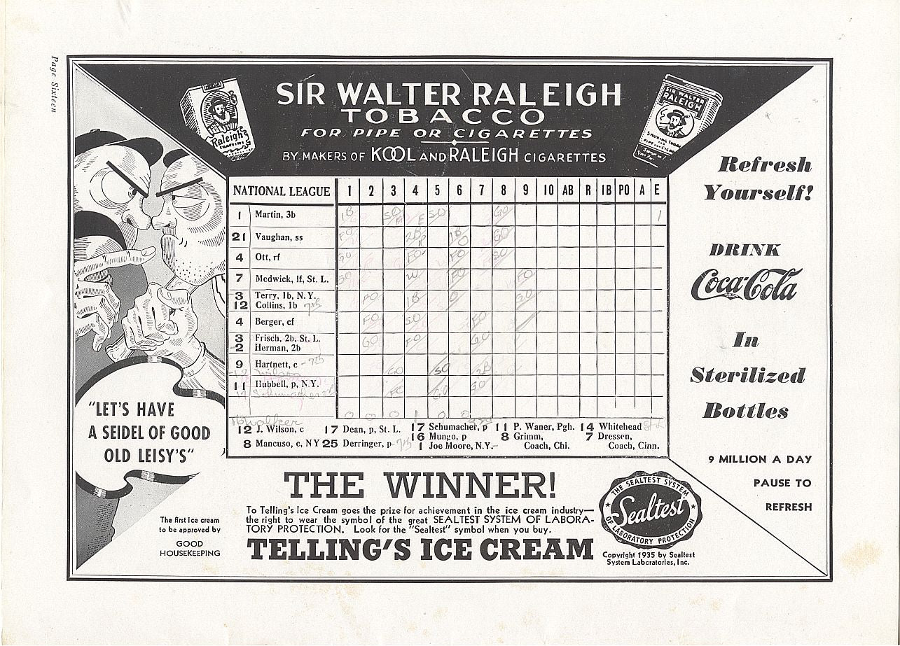 Babe Ruth Signed AUTOGRAPHED 1935 All-Star Game Program JSA LOA