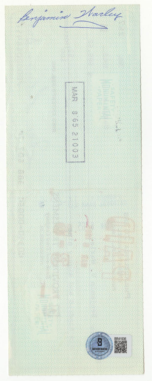 Ben Warley - Ike Richman Signed AUTO 1965 Philadelphia 76ers payroll check BAS