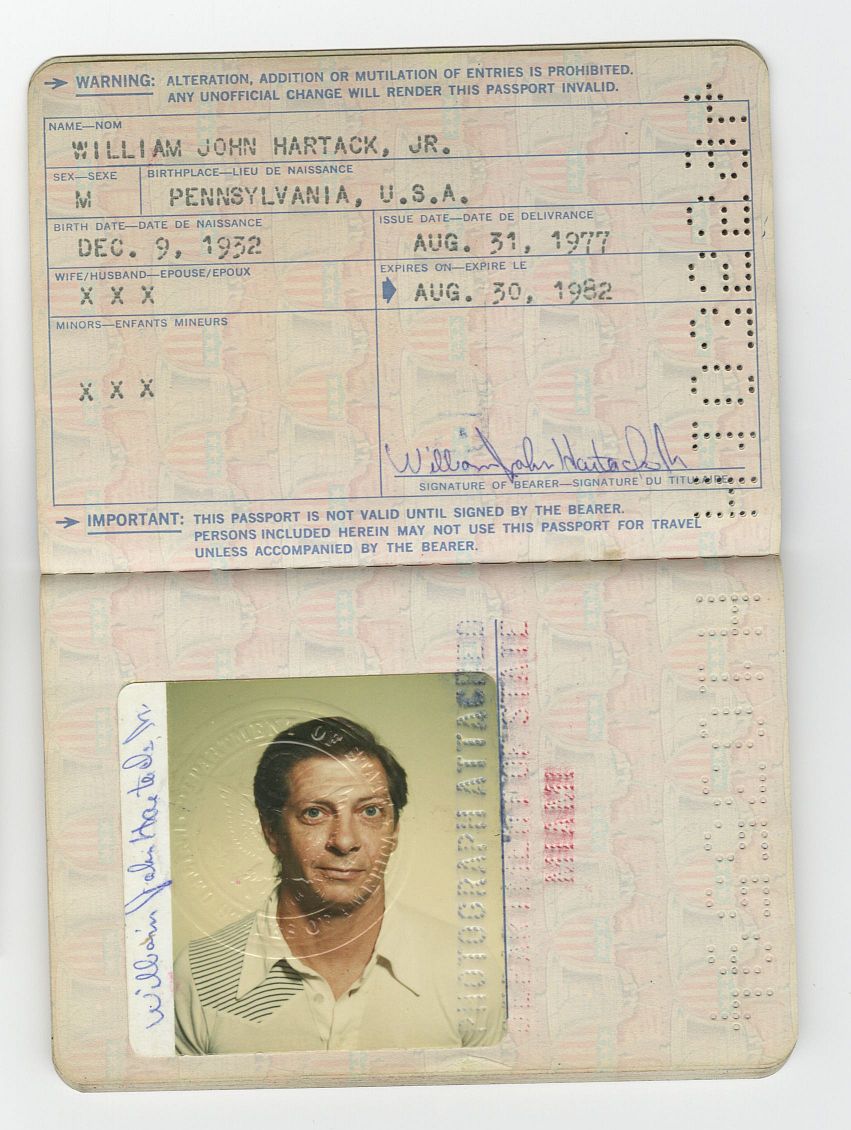 Bill Hartack Legendary Horse Racing Jockey 5 X Kentucky Derby Winner Twice Signed AUTO United States Passport