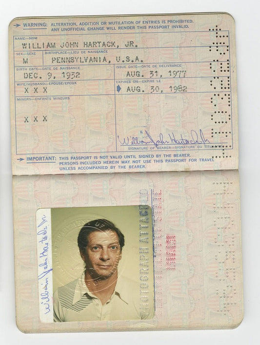 Bill Hartack Legendary Horse Racing Jockey 5 X Kentucky Derby Winner Twice Signed AUTO United States Passport