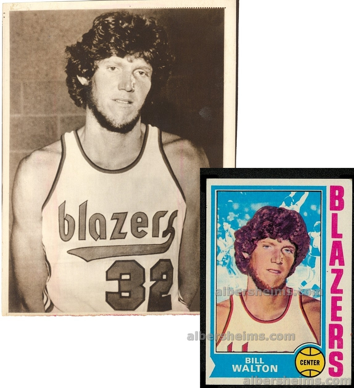 1974 Bill Walton #1 NBA Draft Pick Rookie Card Image Original Press Photo