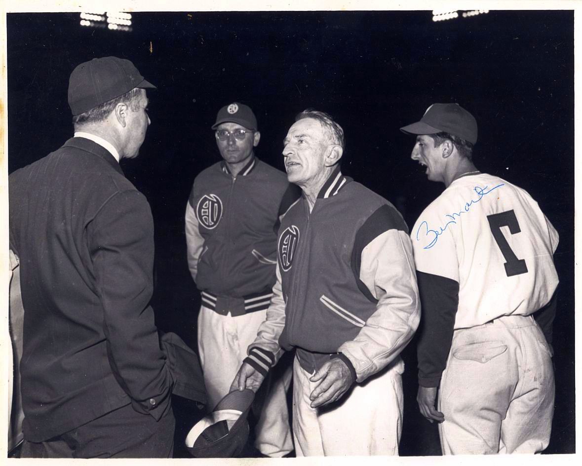 Billy Martin PCL Oakland Oaks Circa 1947-48 Original TYPE II Signed AUTO Photo /w Casey Stengel