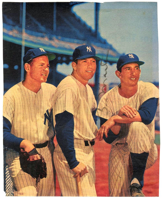 Billy Martin Signed AUTO Sport Magazine Photo /w Mickey Mantle & Whitey Ford