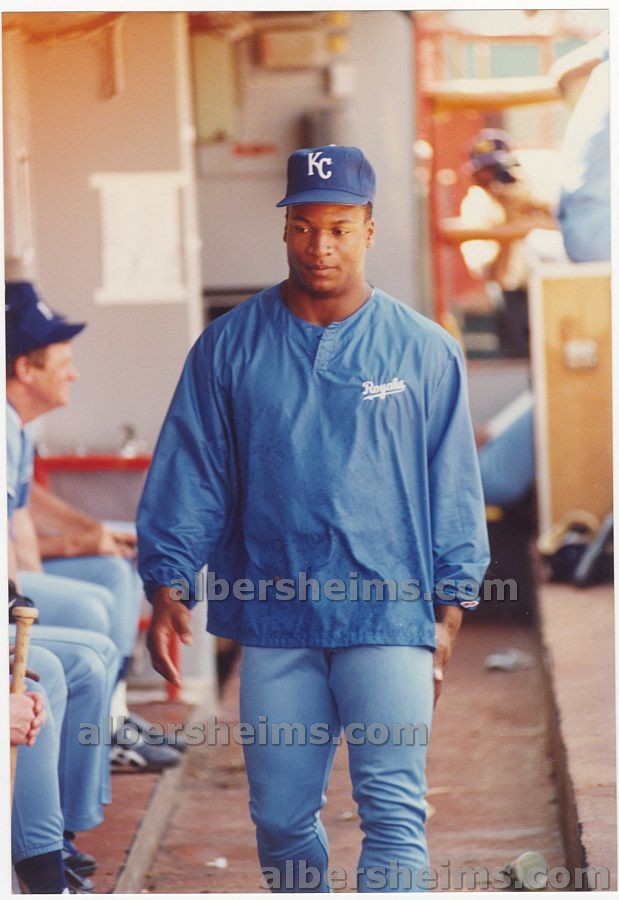 1987-90 Bo Jackson Crystal Clear Kansas City Royals Dugout Shot Original Photo