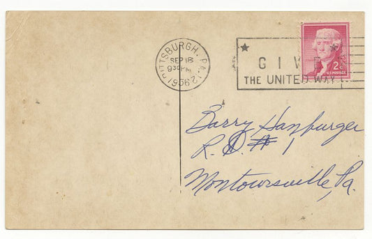 Bob Friend Signed AUTO 1956 Pittsburgh Pirates Team Issued Postcard 1960 W.S.