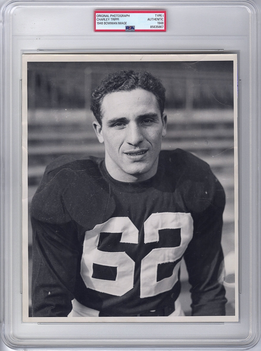Charley Trippi Pro Football HOF Chicago Cardinals Original TYPE I Photo Image Used for 1948 Bowman #17 Rookie Card PSA/DNA