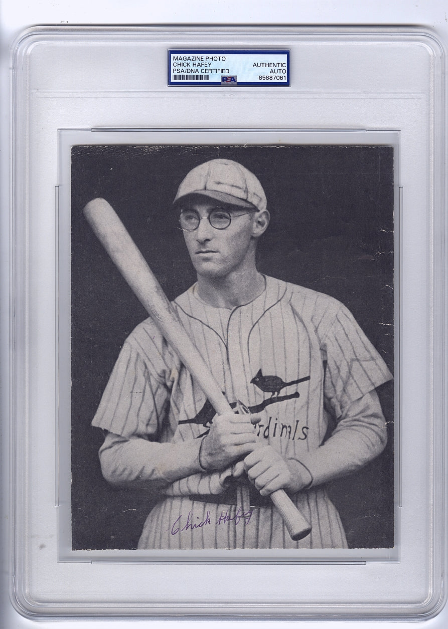 Chick Hafey Signed AUTO Photo St. Louis Cardinals HOF D.1973 PSA/DNA