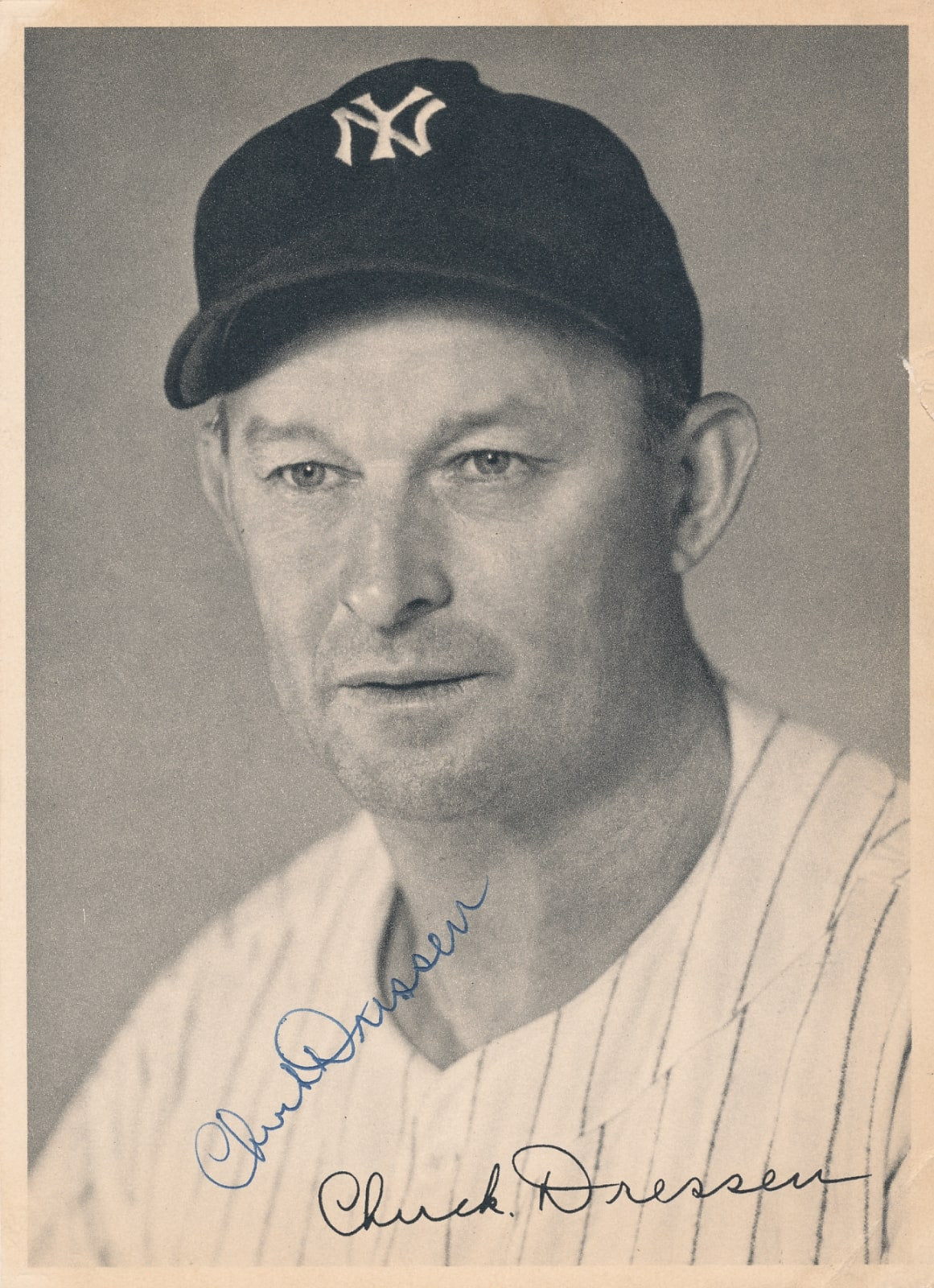 1947 Picture Pack Chuck Charlie Dressen Signed AUTO Photo Yankees D 1966 JSA COA