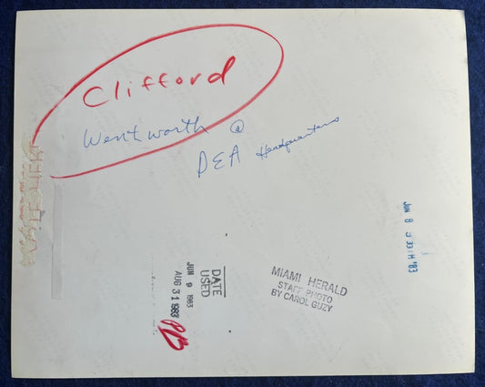 Clifford Wentworth – Operation Sunburn / Dixie Mafia International Drug Trafficking Ring Original TYPE I Photo