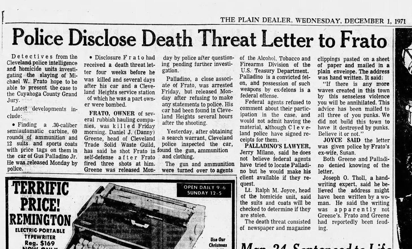 Gangster Mobster Danny Greene “The Irishman” Original TYPE I Photo SUPER RARE