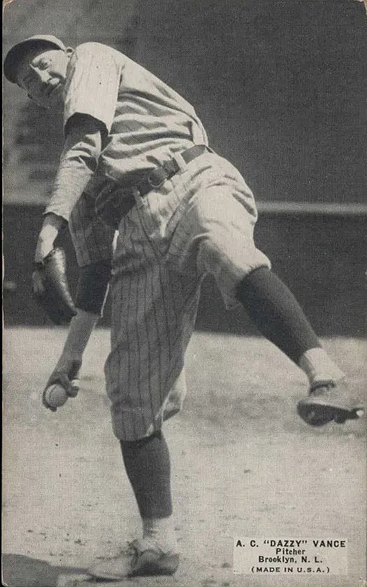 Early 1920s Dazzy Vance Original TYPE I Photo Used for Several Baseball Cards Brooklyn Dodgers HOF