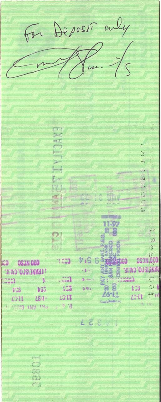 Don Shinnick Signed AUTO 1977 Oakland Raiders payroll Check