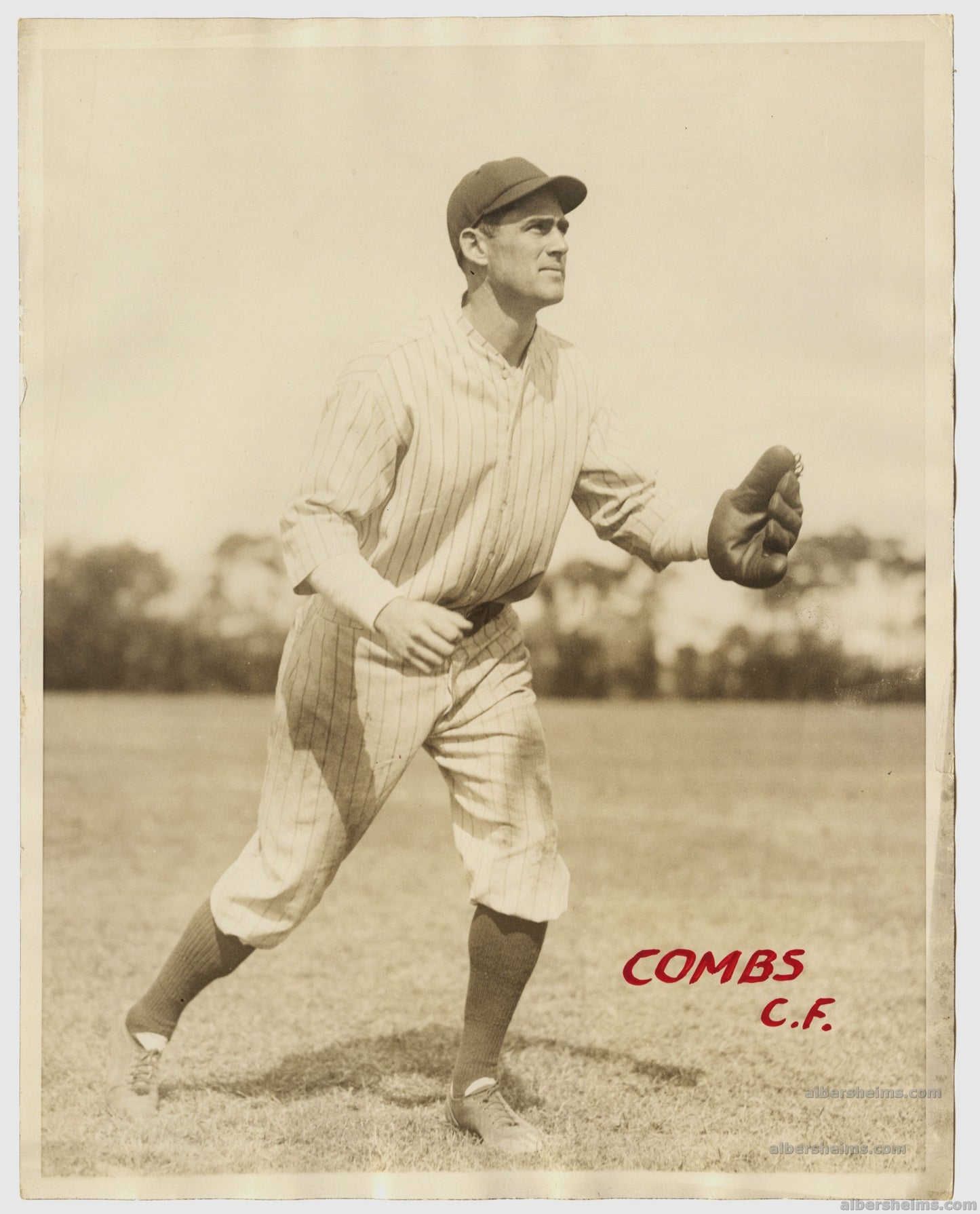 1927 Yankees HOFer – Earle Combs Original TYPE I Photo Used For 1926 Kut Outs Die-Cuts Baseball Card