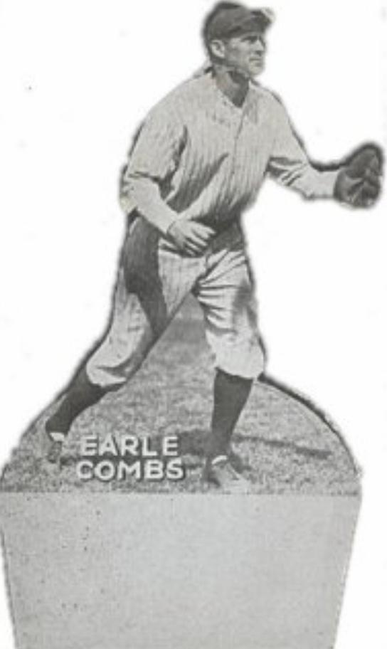 1927 Yankees HOFer – Earle Combs Original TYPE I Photo Used For 1926 Kut Outs Die-Cuts Baseball Card