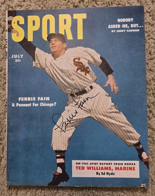 Ferris Fain Signed AUTO July 1953 SPORT Magazine White Sox