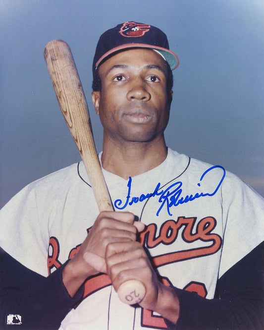 Frank Robinson Signed AUTO 8x10 Photo Late 1960s Orioles Holding Bat