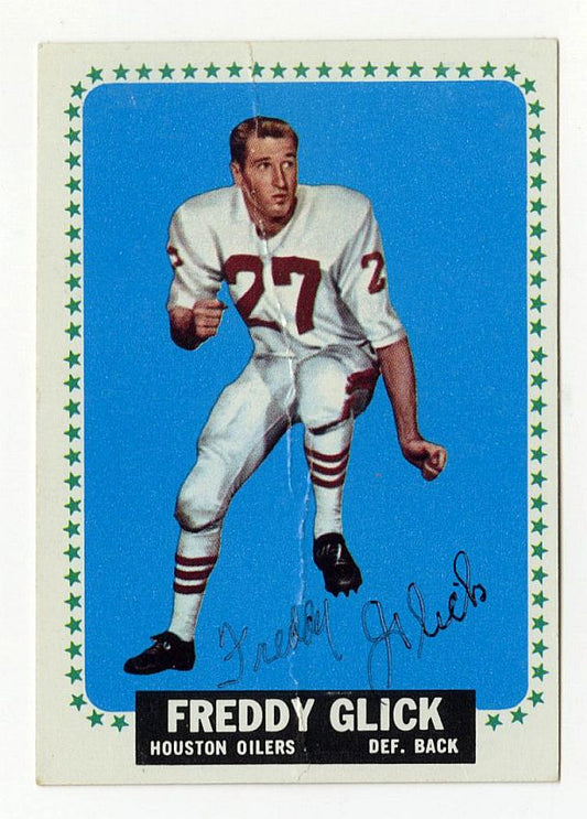 1964 Topps #74 Freddy Glick AUTO Signed AUTO Houston Oilers AFL