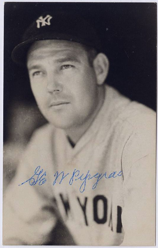 George Pipgras Signed AUTO Real Photo Postcard 1927 New York Yankees D.1986
