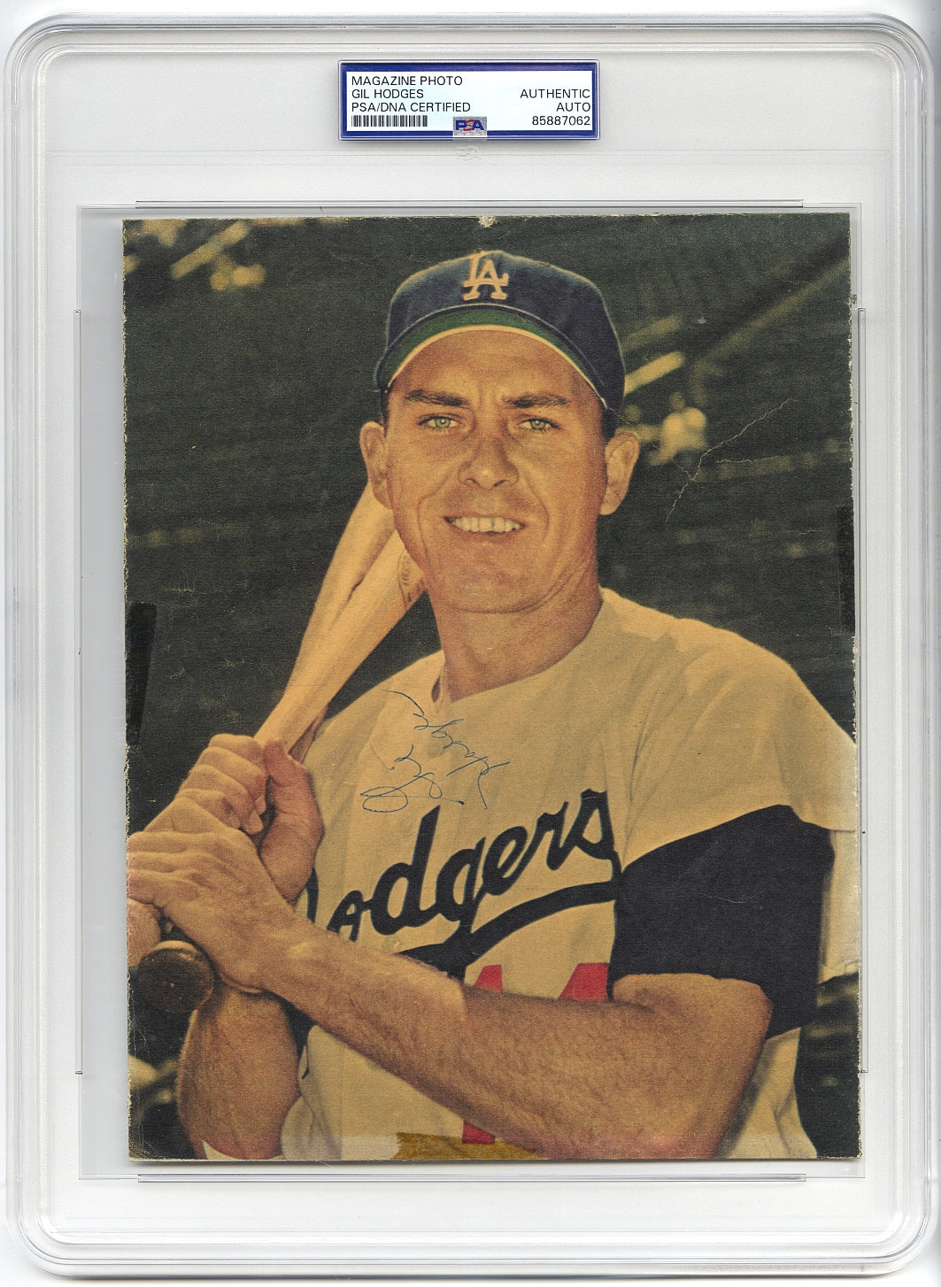 Gil Hodges Signed AUTO Photo L.A. Dodgers HOF D.1972 PSA/DNA