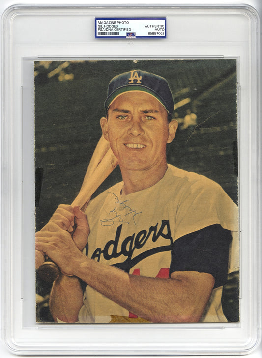 Gil Hodges Signed AUTO Photo L.A. Dodgers HOF D.1972 PSA/DNA