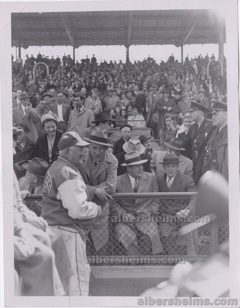 Opening Day 1947 Pirates Honus Wagner Greets Bucs Owner and Super Star Singer Bing Crosby Original TYPE I Snapshot photo
