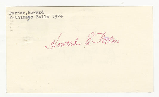 Howard Porter Signed GPC Bulls Knicks 1971 Final Four MVP Tragic Death