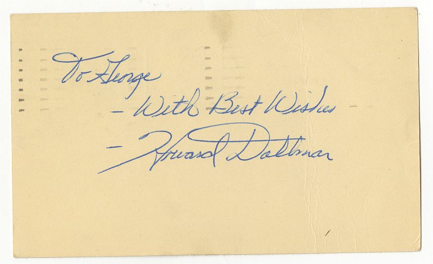 Howie Dallmar Signed GPC from 1949 Philadelphia Warriors Stanford Penn
