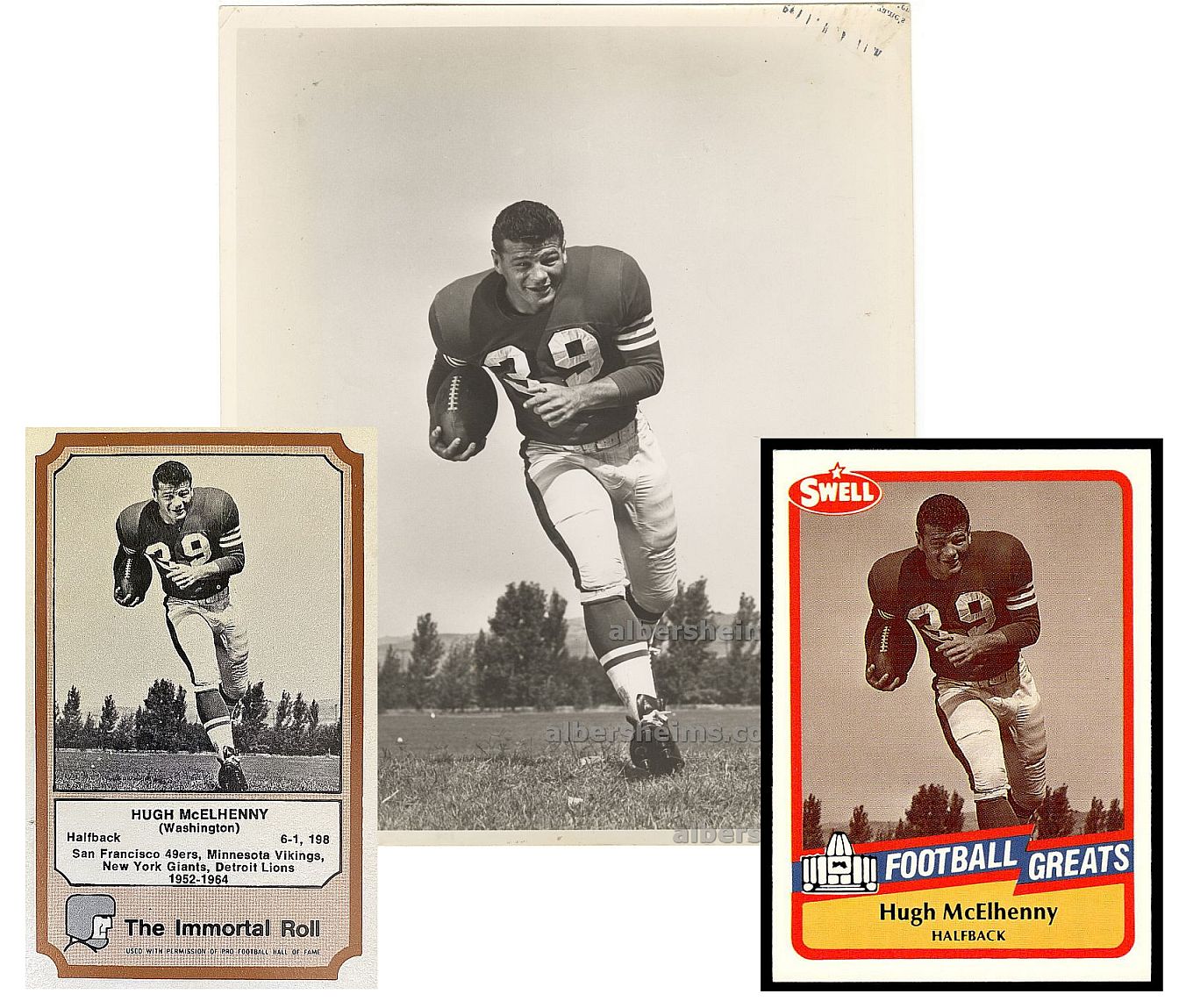 Hugh McElhenny Original 1950s TYPE I Photo San Francisco 49ers HOF Football Card Images