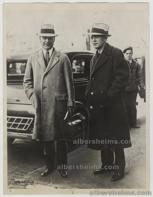 1931 Jack “Legs” Diamond with Attorney Days Before Prohibition Gangster’s Death Original TYPE I Photo