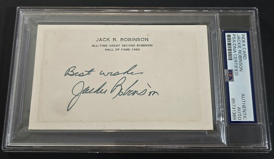 Jackie Robinson Signed AUTO Index Presentation Card Baseball HOF PSA/DNA