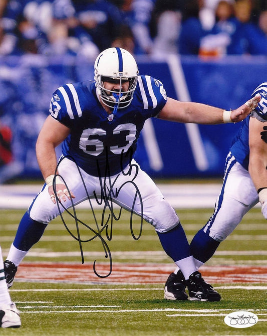 Jeff Saturday Signed AUTO 8x10 Photo Indianapolis Colts Ring of Honor JSA HOLO