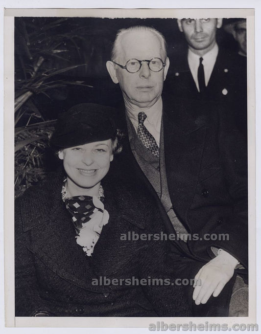 1940 Jesse Livermore Found Shot Dead "The Great Bear of Wall Street" with his Wife In Happier Times Original Press Photo
