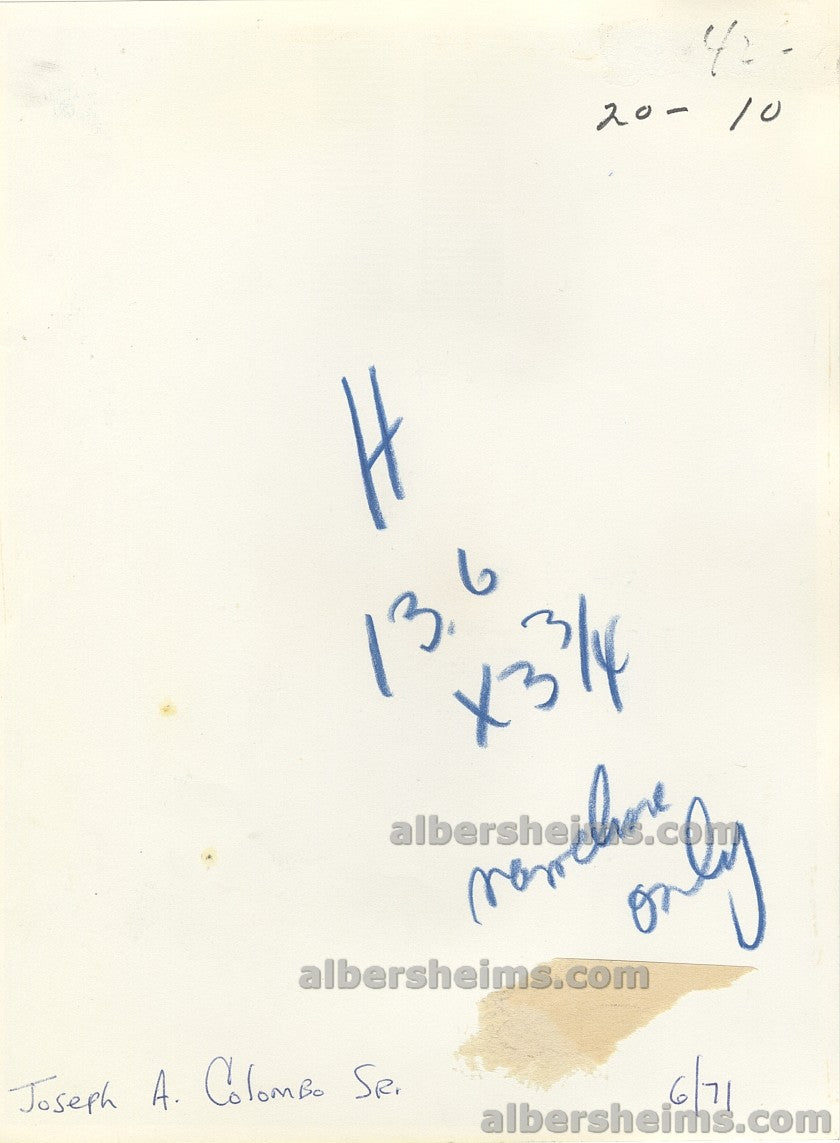 1971 Joe Colombo Original Press Photo Used for Publication After His Failed Assassination Attempt