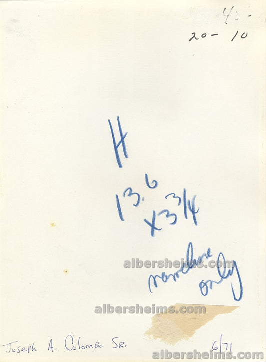 1971 Joe Colombo Original Press Photo Used for Publication After His Failed Assassination Attempt