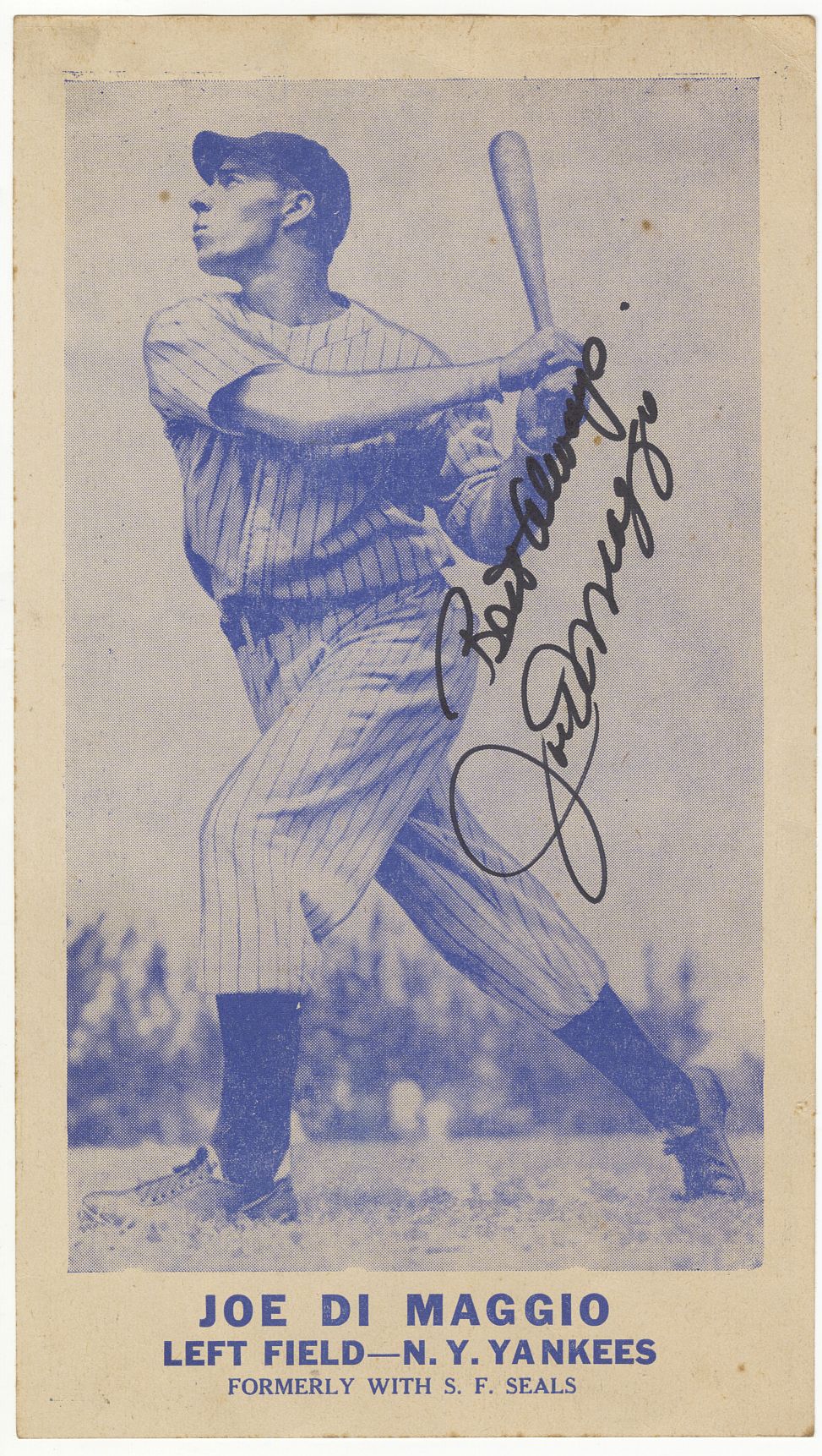 1936 San Francisco Examiner Joe DiMaggio Sport Stamp Promotional Scorecard Signed Autographed PSA/DNA LOA