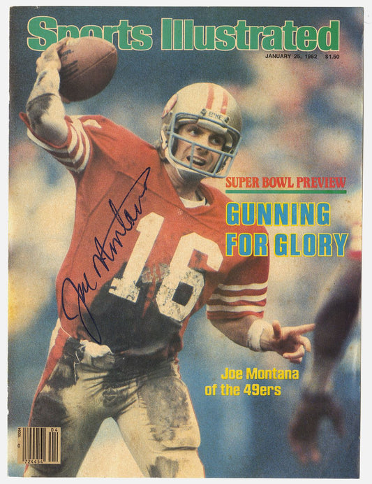 Joe Montana Signed AUTO January 25, 1982 Sports Illustrated Magazine Cover