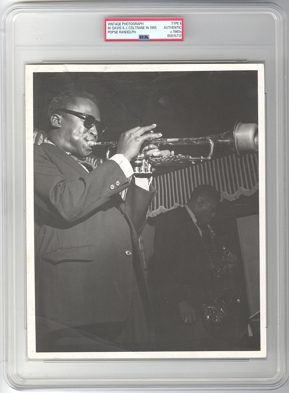 MILES DAVIS & JOHN COLTRANE Birdland October1955 Silver Gelatin Original TYPE II Photo by Popsie PSA/DNA