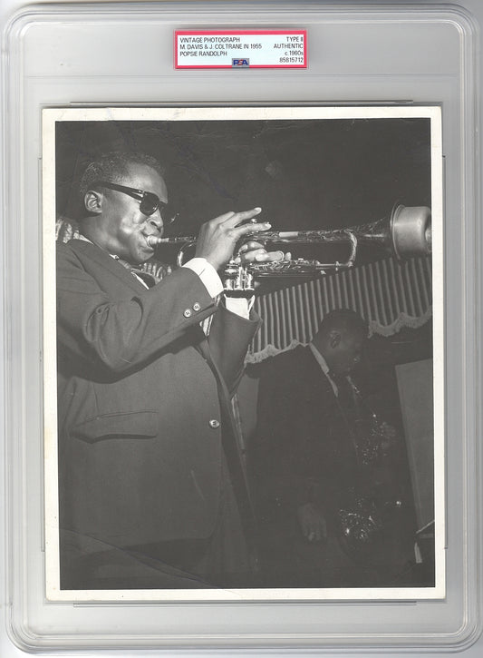 MILES DAVIS & JOHN COLTRANE Birdland October1955 Silver Gelatin Original TYPE II Photo by Popsie PSA/DNA