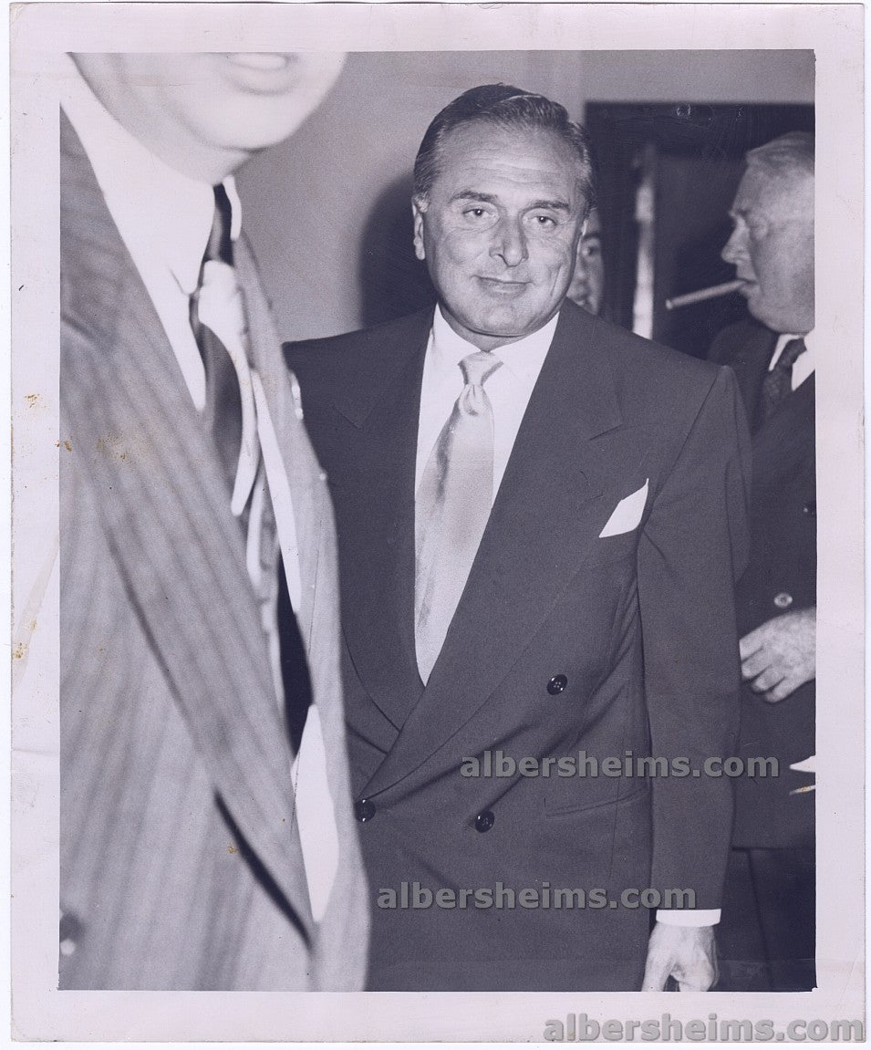 1950 Johnny Roselli Mobster Gangster Appears Before Kefauver Hearings on Hollywood Shakedown Original Photo