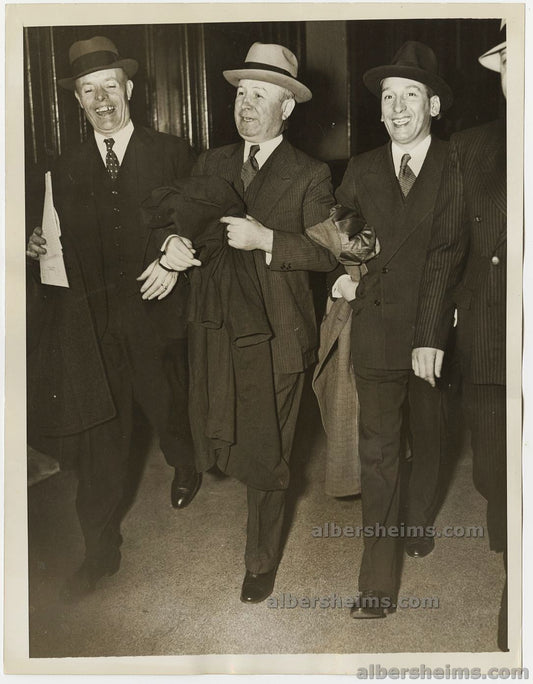 1936 Chicago Mob Boss & Al Capone Mentor – Johnny Torrio Leaving Police Headquarters Original TYPE I Photo