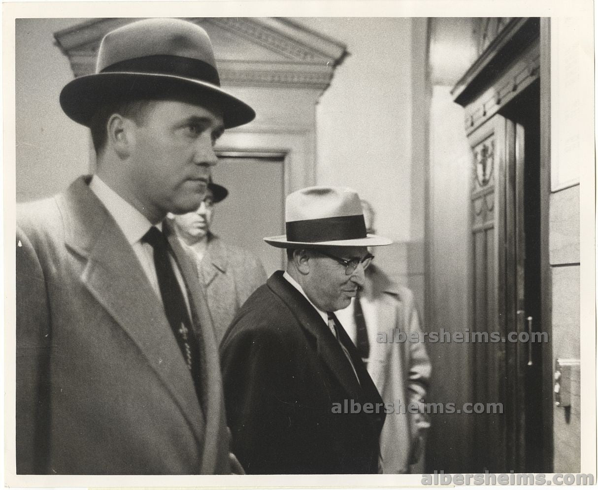 1957 Godfather Apalachin Mobster Joseph Profaci Questioned For the Murder of Albert Anastasia Original TYPE I Photo