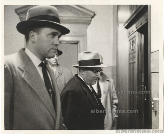 1957 Godfather Apalachin Mobster Joseph Profaci Questioned For the Murder of Albert Anastasia Original TYPE I Photo