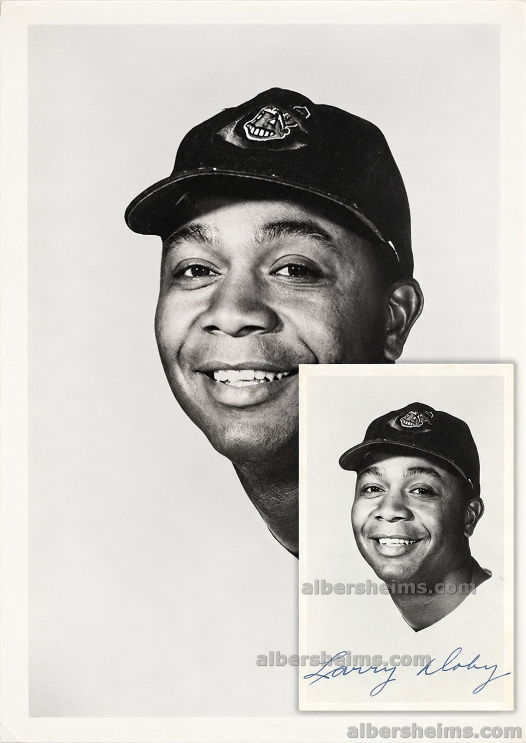 Circa 1954-55 Larry Doby Original TYPE I Photo Image Used for Postcard