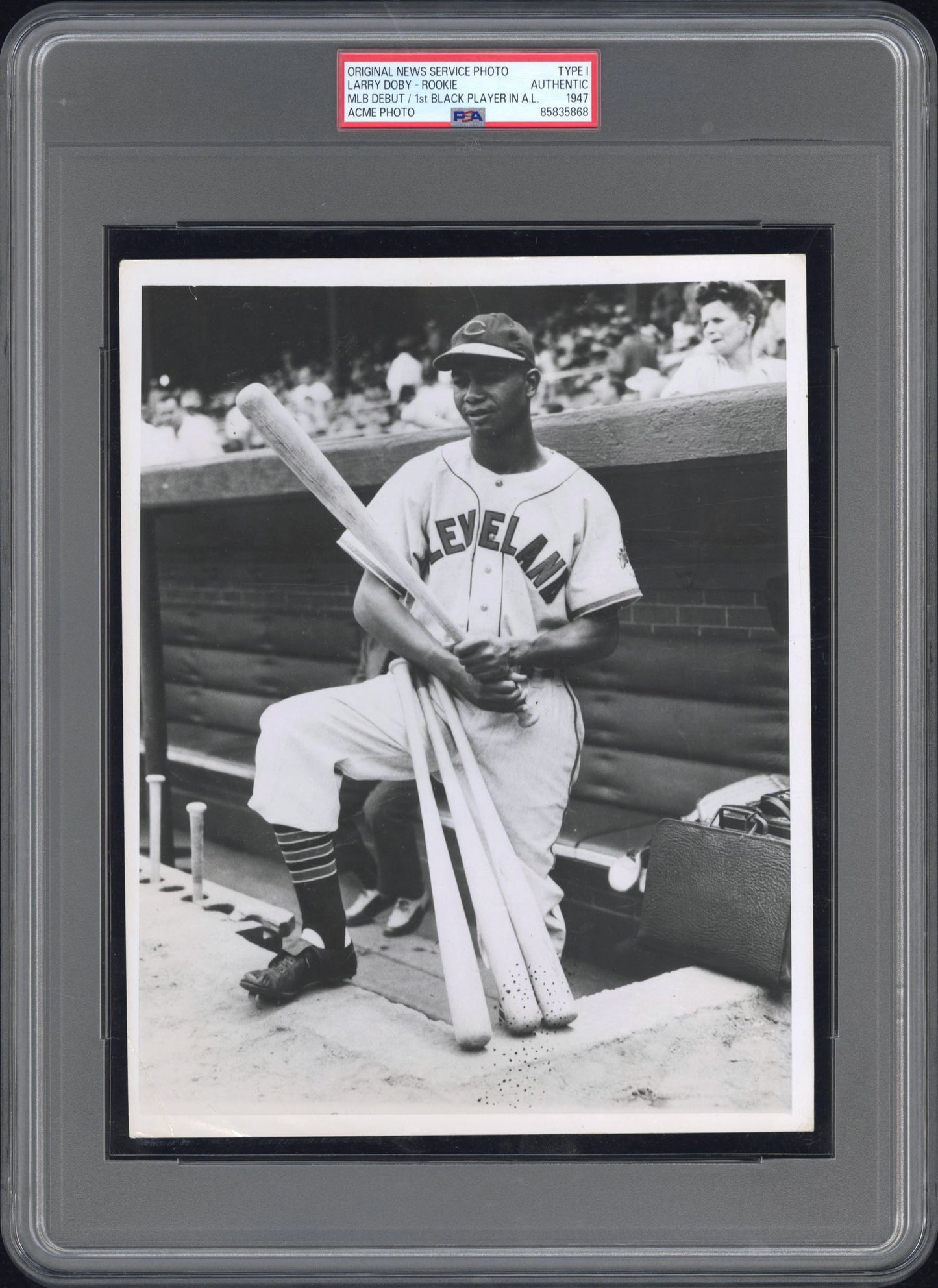 1948 Larry Doby & Steve Gromek “The Embrace” Iconic Image Original TYPE I Photo PSA/DNA