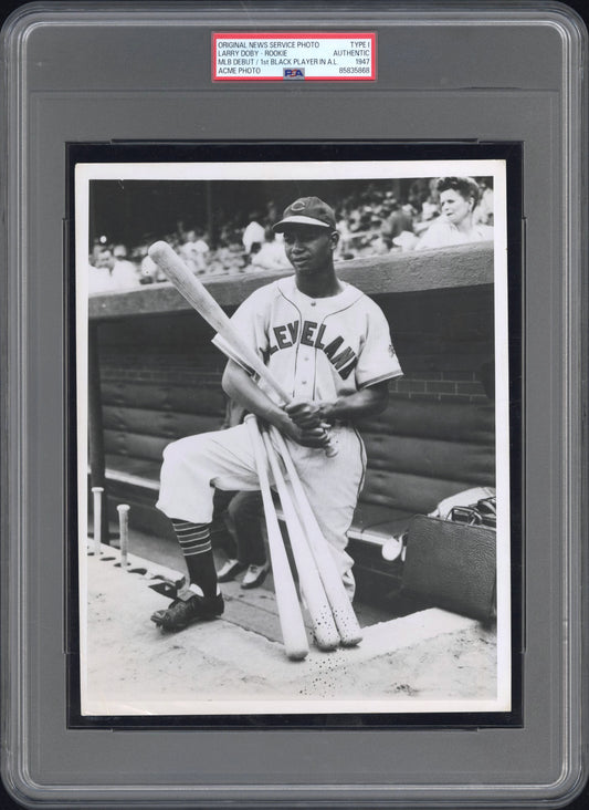 1948 Larry Doby & Steve Gromek “The Embrace” Iconic Image Original TYPE I Photo PSA/DNA