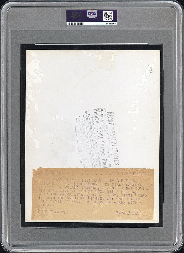 1948 Larry Doby & Steve Gromek “The Embrace” Iconic Image Original TYPE I Photo PSA/DNA
